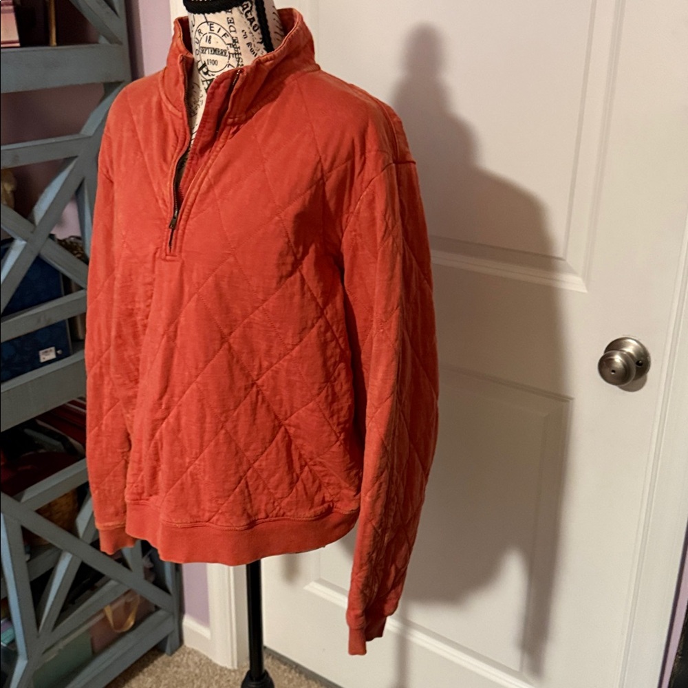 Universal Thread Orange Quilted Pullover - image 2